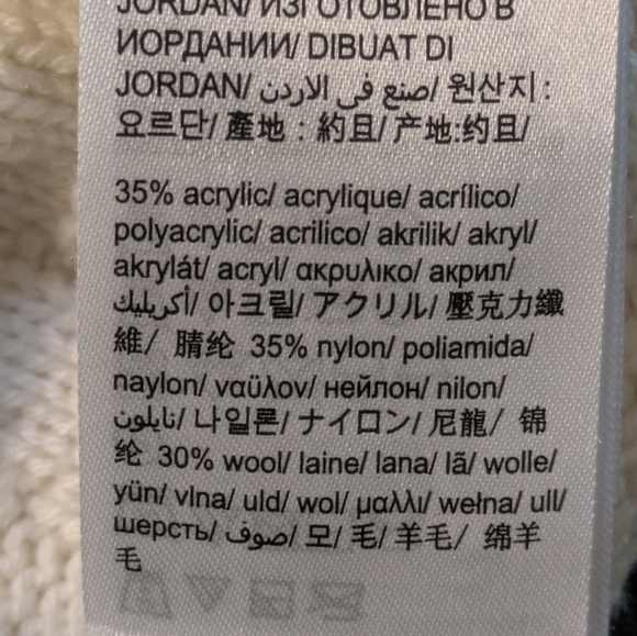 Calvin Klein Like New Men Wool Logo Sweater Size L Off White Crew Neck Pullover - Picture 9 of 14